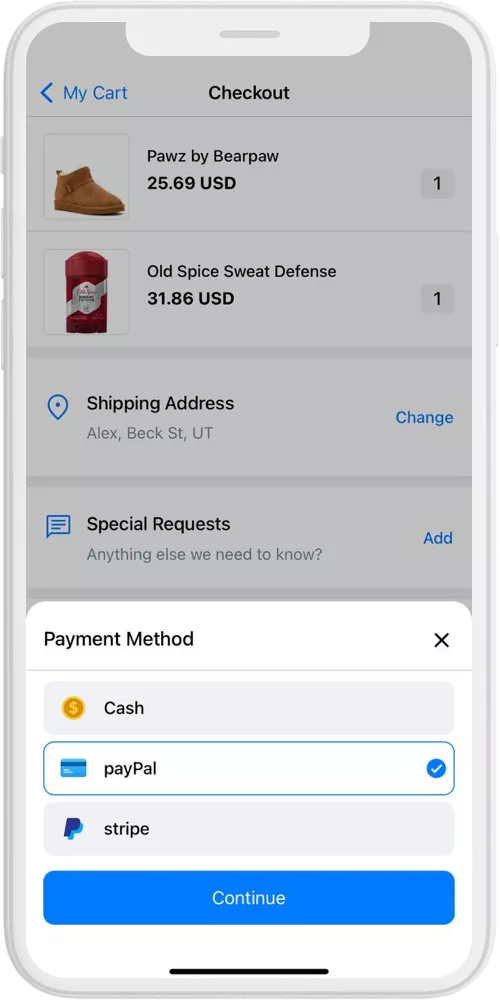 amazon ios checkout