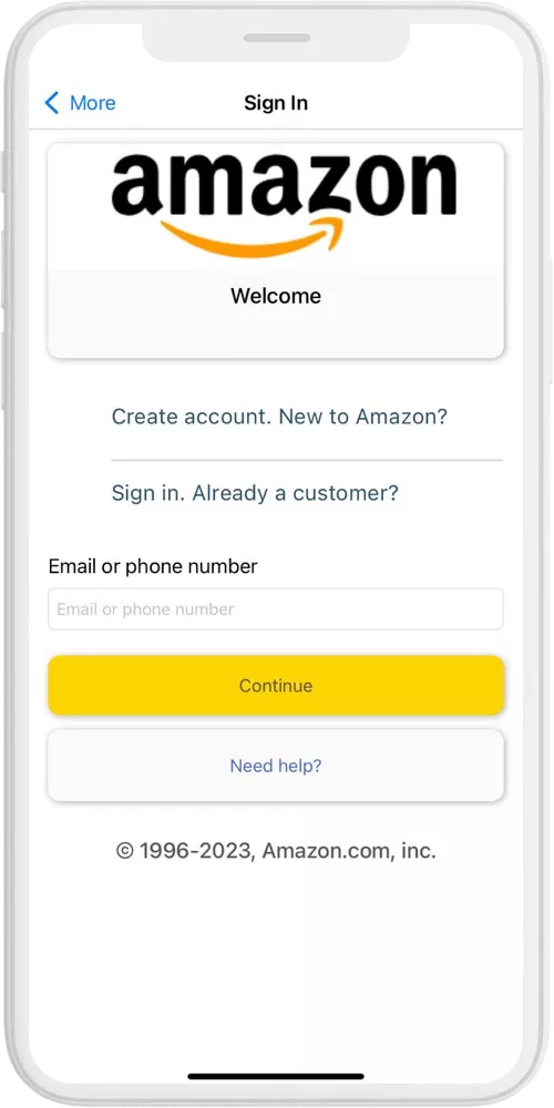 amazon ios sign in