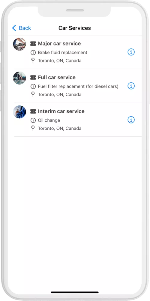 car service booking ios