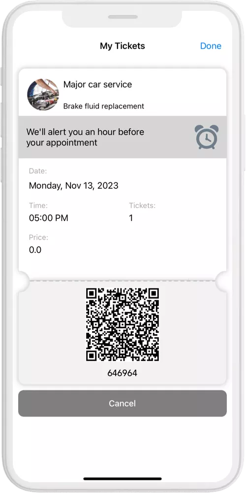 car service tickets ios