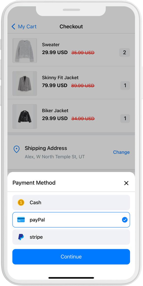 H&M checkout ios