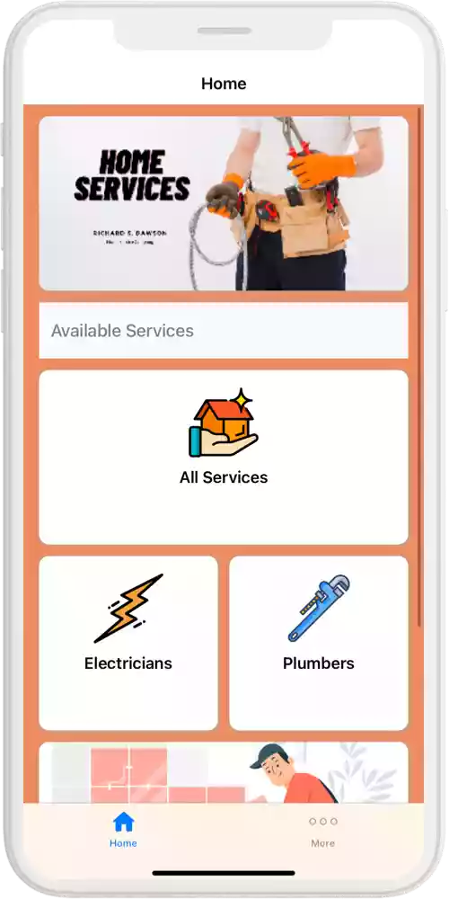 Home Service App home ios