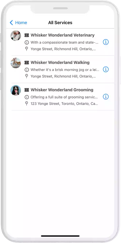 pet service booking ios