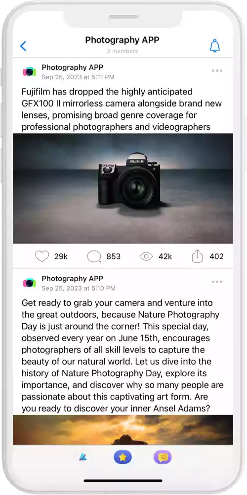 photography app feed