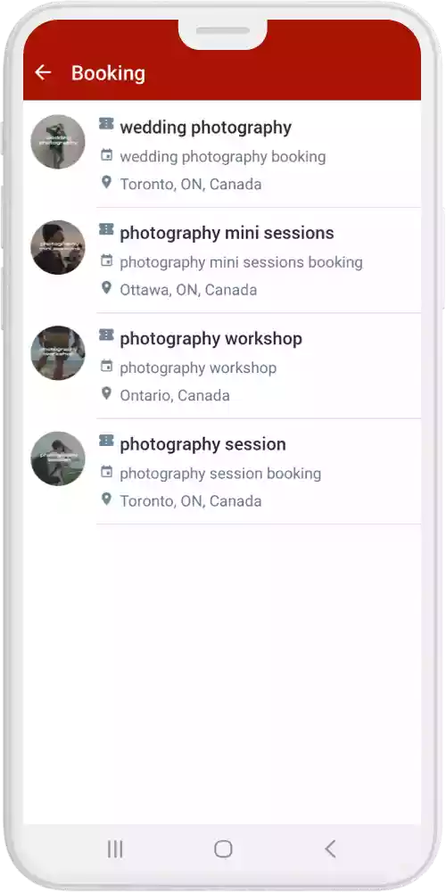 photography Booking