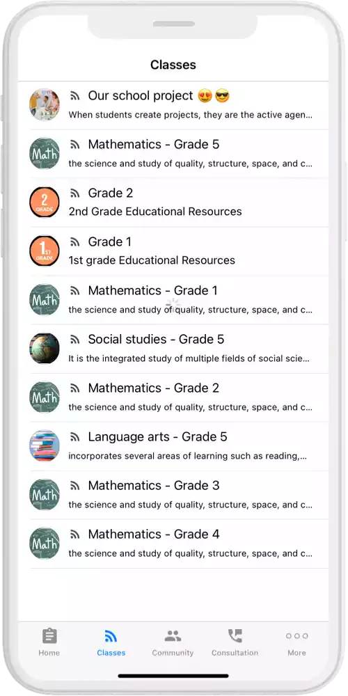 school app classes ios