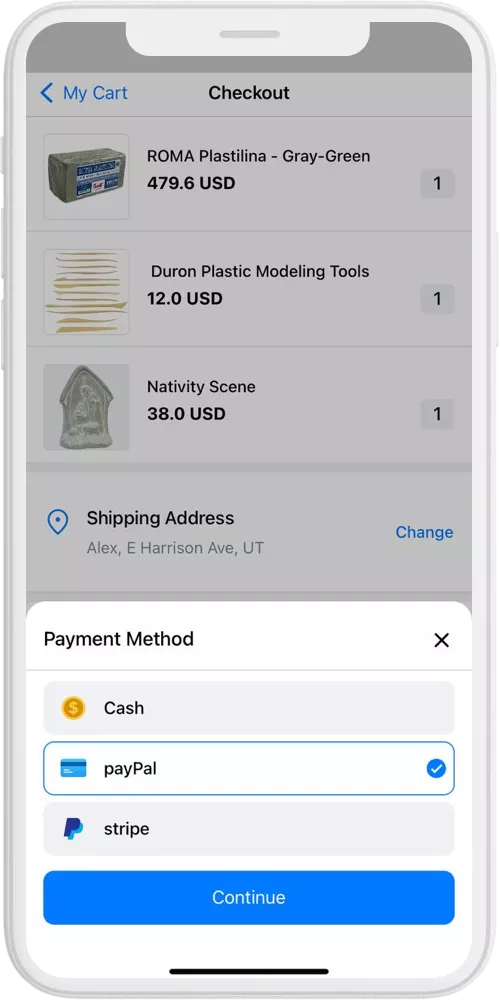 Sculpture Art checkout ios