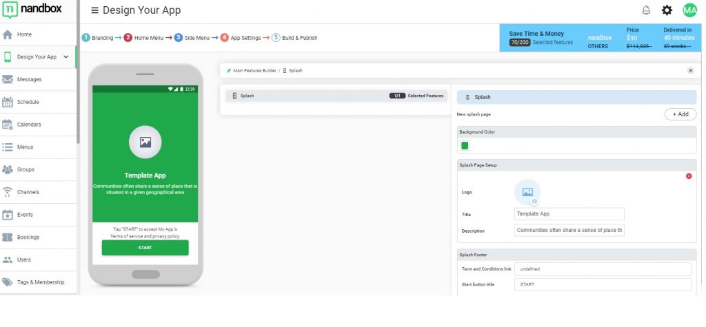 How to create your App Splash Screens on nandbox App Builder