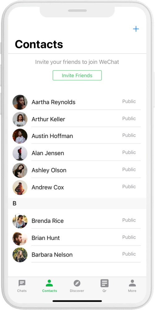 wechat contact iOS